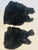 Pair of Small Black Silk Shearling Fur Throws For Sale - Image 4 of 6