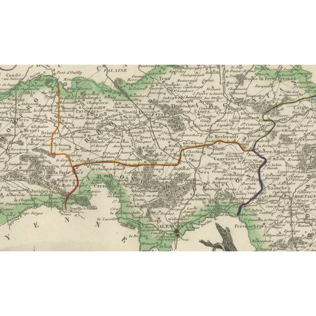 Antique Map of Orne by Vuillemin, Normandy, France, 1850 For Sale - Image 4 of 9