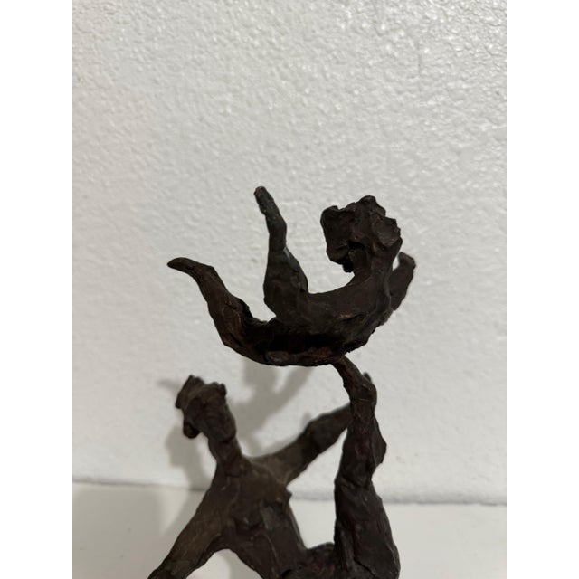 Chaim Gross, Chaim Gross Mid Century Mod Bronze Sculpture Balancing WPA Artist Mom and Child, 1969 For Sale In Miami - Image 6 of 17