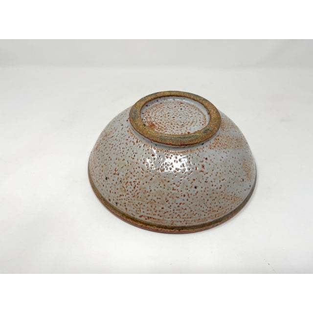 Vintage Handmade Glazed Ceramic Studio Pottery Stoneware Bowl For Sale In Chicago - Image 6 of 9