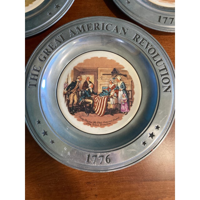 1970's J&r Pewter Revolutionary War Decorative Plates, Set of 3 Chairish