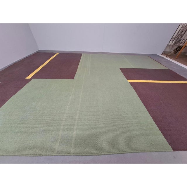 Mid-Century Modern Geometric Rug, Czechoslovakia, 1960s For Sale - Image 16 of 17