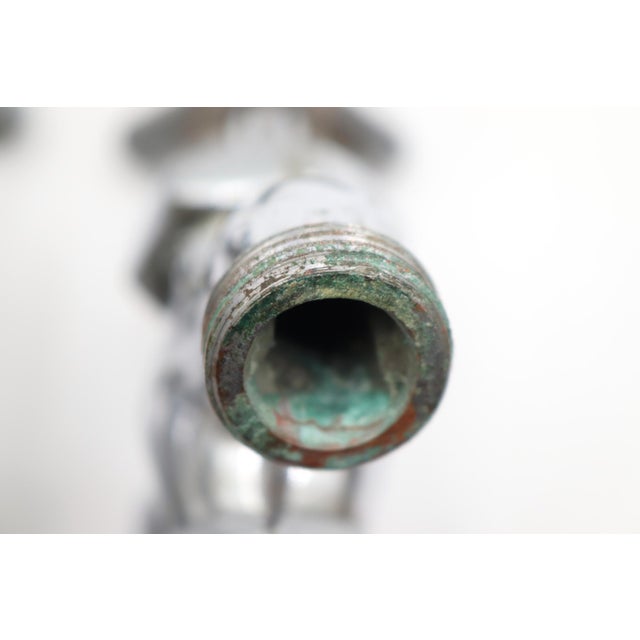 Mid 20th Century Vintage Chrome Plated Brass Hot & Cold Faucets For Sale - Image 5 of 12