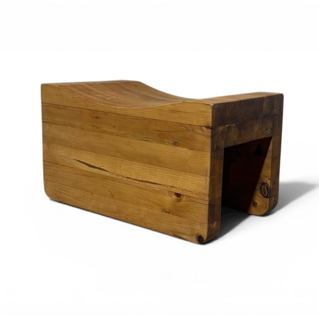 Sensational pine 'Uto' stool attributed to both Axel-Einar Hjorth and K. J. Pettersson & Soner; also known as a 'Palle'...