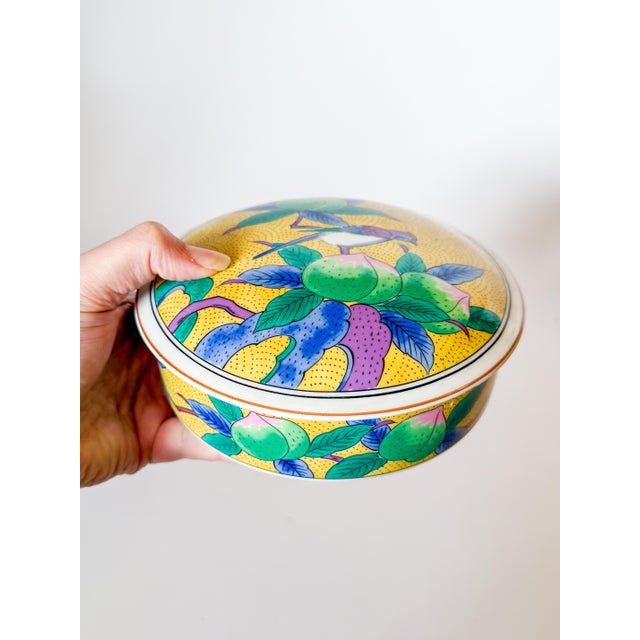 Japanese Vintage Japanese Yellow Bird Trinket Box, Andrea by Sadek For Sale - Image 3 of 9