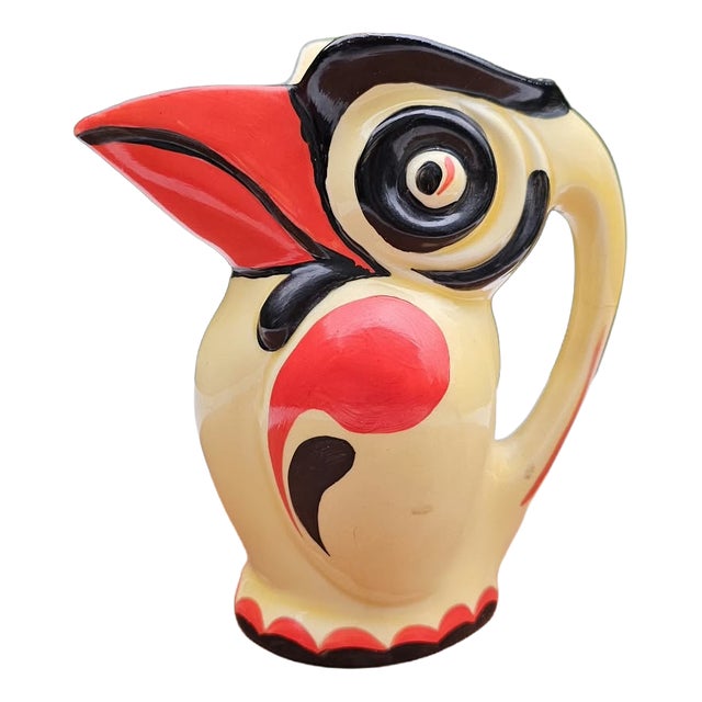 Art Deco Ceramic Toucan Vase by Ditmar Urbach Erphila, 1930s For Sale