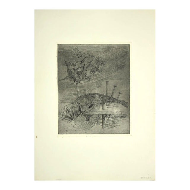 Leo Guida, Fish, Original Etching, 1970s For Sale