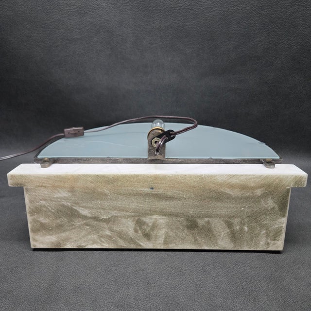 Metal 1920s Art Deco Egyptian Revival Nude Spelter & Marble Table Lamp For Sale - Image 7 of 16