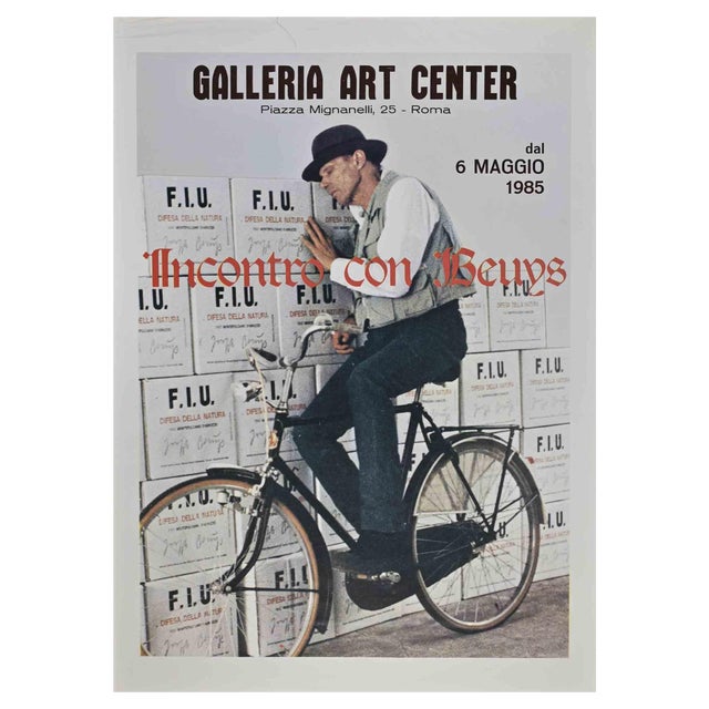 Beuys' Exhibition Original Poster, 1985 For Sale