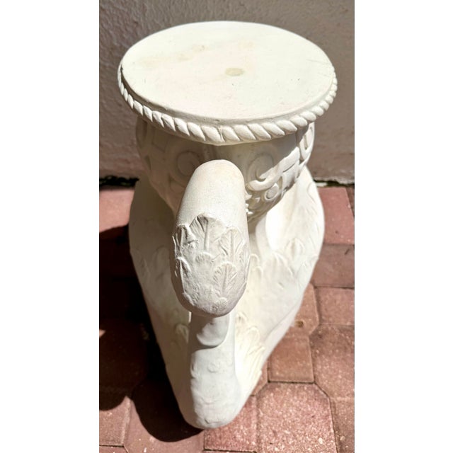Plaster Swan Garden Stool or Drink Table For Sale In Miami - Image 6 of 9