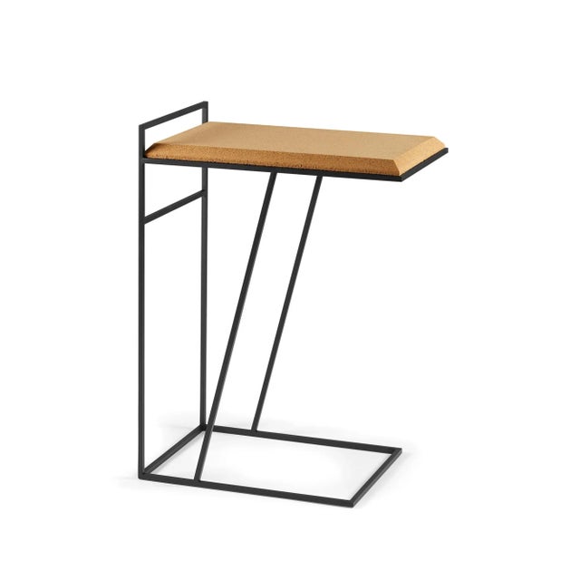 Grão #3 Side Table in Light Cork with Black Legs by Mendes Macedo for Galula For Sale - Image 11 of 11