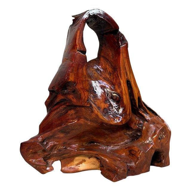 Antique Japanese Tsuge Root Burlwood Ikebana Stand, 1920s For Sale