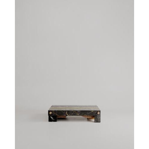 Contemporary Architectural Layered Marble and Stone Strata Coffee Table by Esther Knopfler For Sale - Image 3 of 12