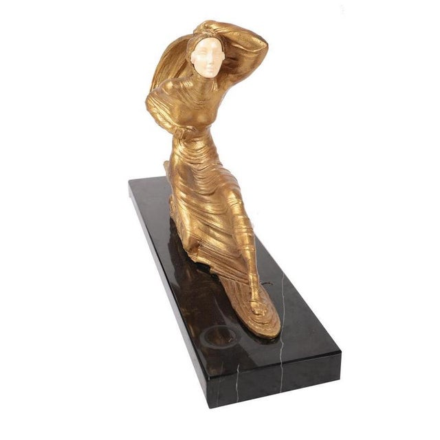 Art Deco Bronze Civa Statue after Demetre Chiparus For Sale - Image 3 of 5
