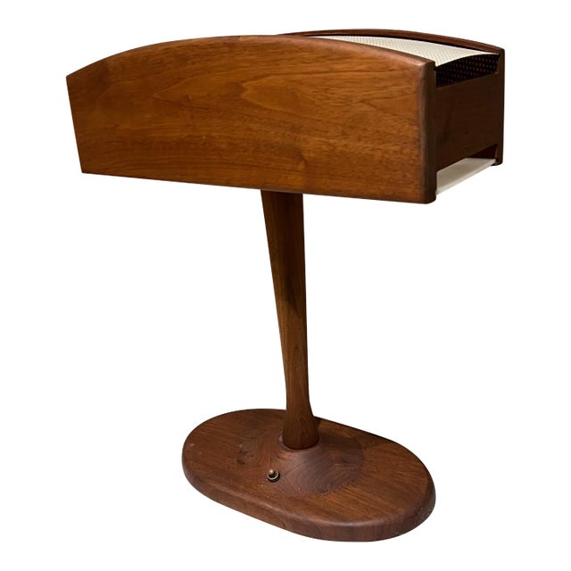 1960s Mid-Century Modern Walnut Desk Lamp With Organic Design For Sale