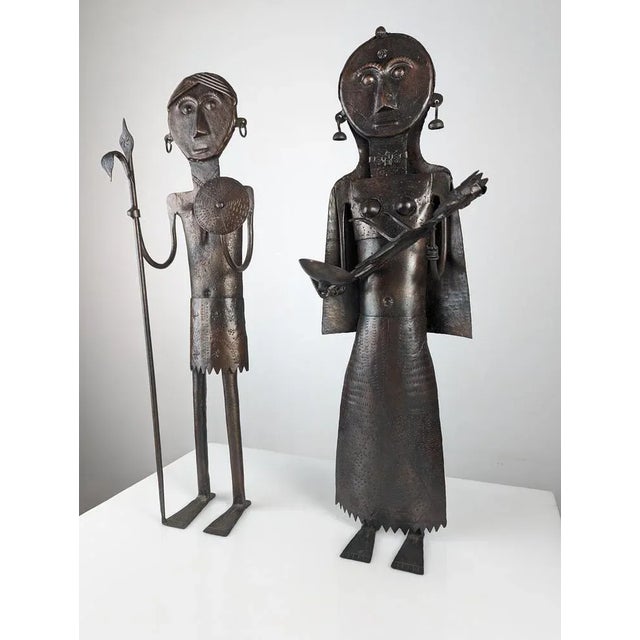 Metal Sculpture Candelabra, Set of 2 For Sale - Image 7 of 11