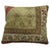 One-of-a-kind rug pillow made from a vintage Turkish Oushak with cotton back and zipper closure. Measures: 16'' x 18''.