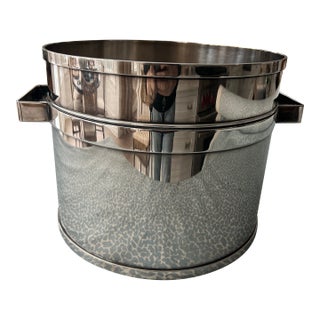 St. James Modernist Silver Plate Champagne Wine Cooler For Sale