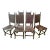 Set of 6 Authentic Hand-Carved Peruvian Leather Dining Chairs With Sol De Oro Coin Details For Sale