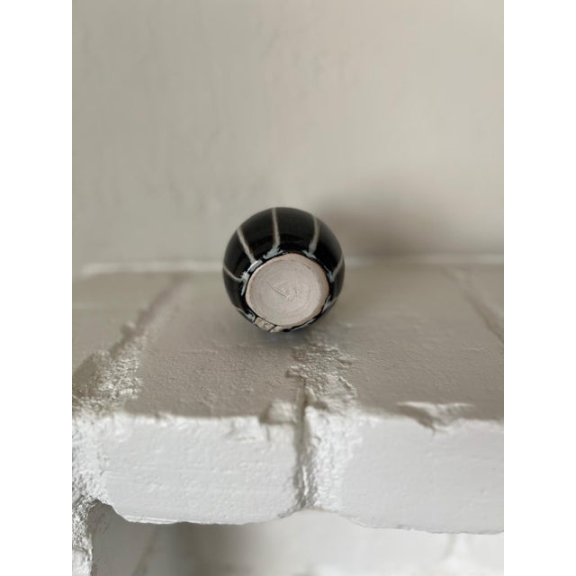 Ceramic Miniature Tenmoku Black Glaze Studio Bud Vase For Sale - Image 7 of 15