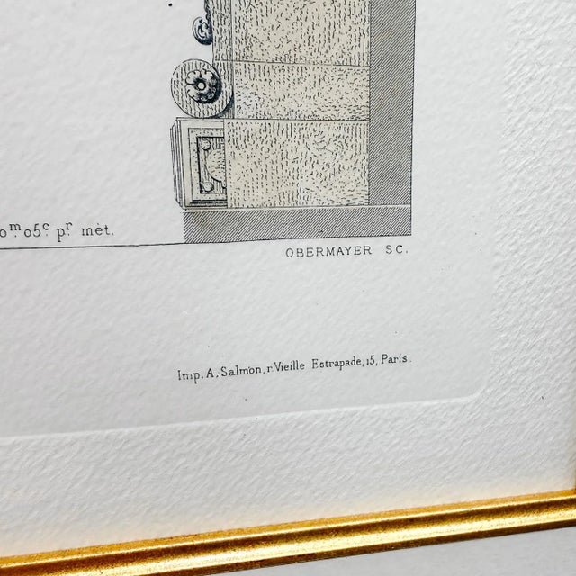 Framed 19th-Century French Hand-Colored Architectural Engravings by César Daly - A Pair For Sale In San Diego - Image 6 of 12