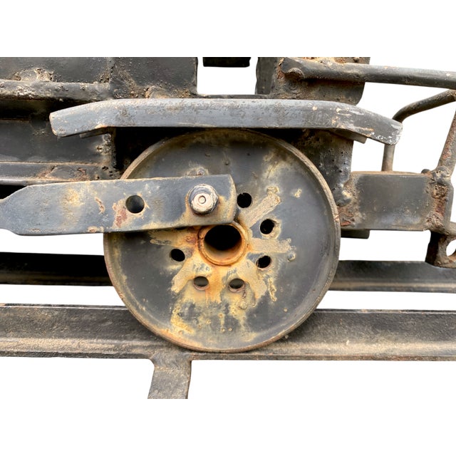 Metal Train 23" Folk Art Welded Southern Pacific Railroad Tracks Rustic Farmhouse Garden Decor For Sale - Image 9 of 18