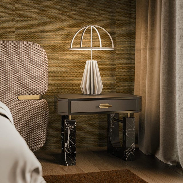 Black Lincoln Bedside Table by Porus Studio For Sale - Image 8 of 14