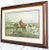 A classical English hunt scene, framed in dark wood, slight frame marks, very clean print and matting.