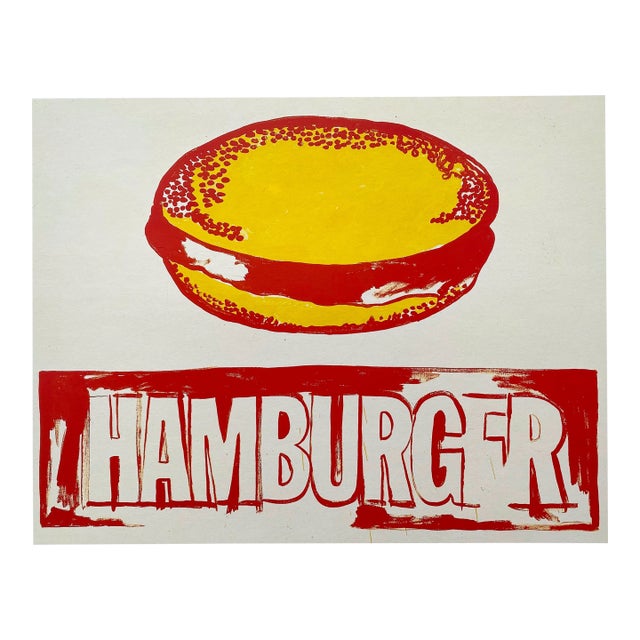 Andy Warhol Foundation Vintage 1993 Pop Art Lithograph Print " Hamburger " 1985 For Sale