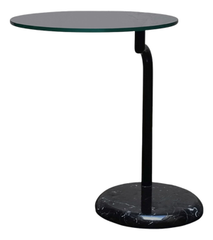 Coffee Table with Marble Base and Revolving Glass Top, Italy, 1980s