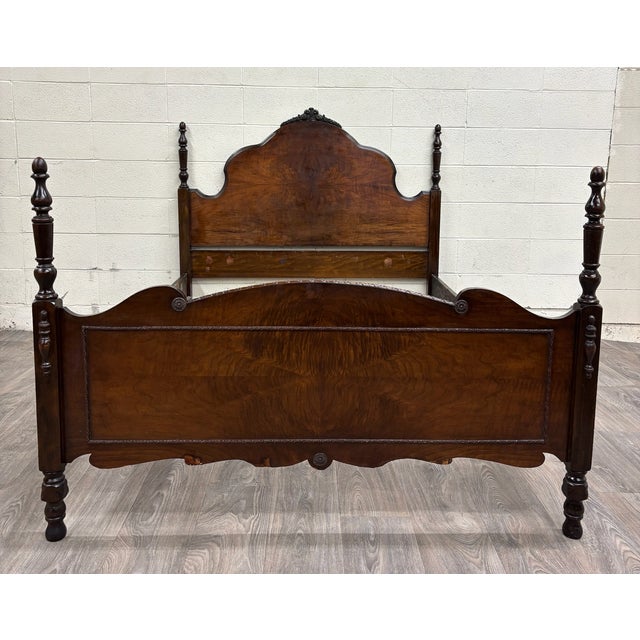Brown Vintage Nicholson-Kendle Furniture Full Size French Louis XV Style Bed Frame For Sale - Image 8 of 17