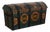 Original Hand Painted Teal Oak Dome Top Swedish Trunk Dated 1846 For Sale