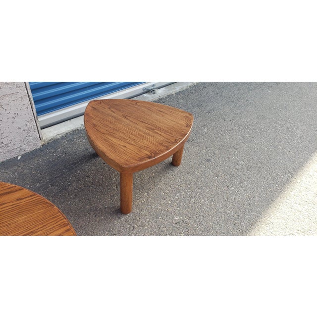 Mid-Century Modern Mid Century Style Solid Oak Ottoman For Sale - Image 3 of 4