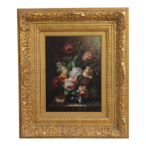 Artist Signed Framed Still Life Oil Paint on Canvas