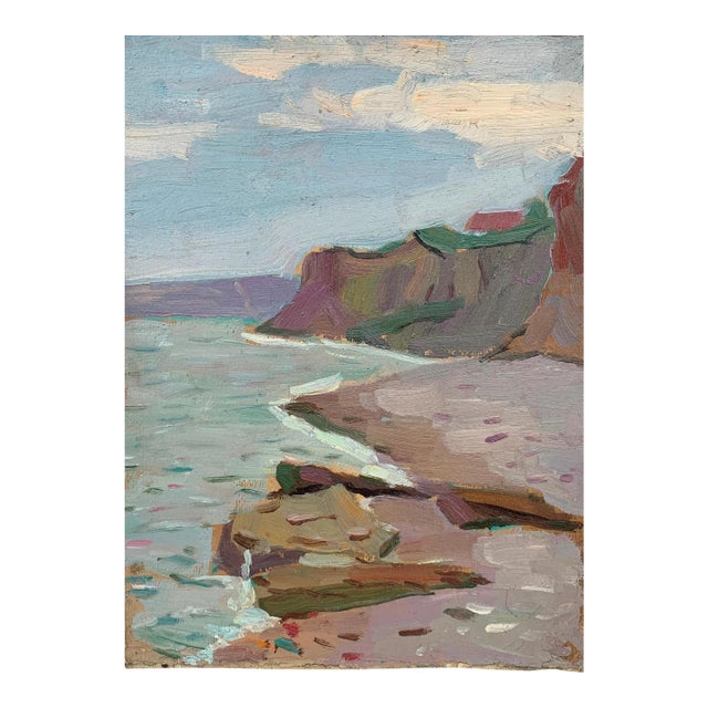 Original Seascape Oil Painting, Ukrainian Artist, 1959 31-24 For Sale