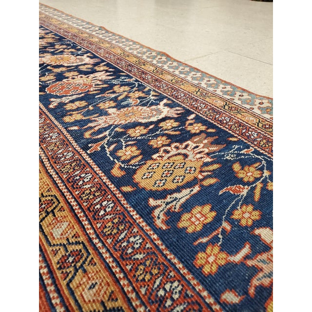 Antique Farahan Sarouk Carpet, Handmade Oriental Rug, Ivory, Red, Navy, Fine For Sale - Image 18 of 18