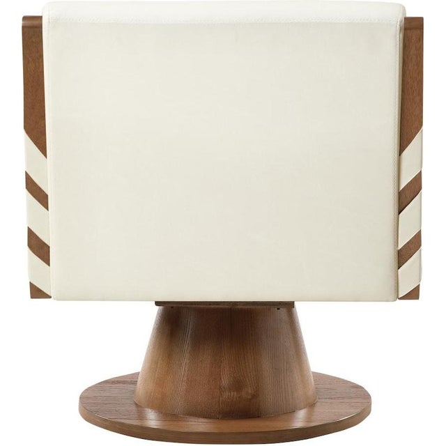 Materials: Vegan Leather, Rubberwood, Plywood, Foam Width: 28 inches Height: 32.5 inches Depth: 30 inches Revitalize your...