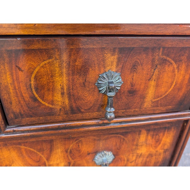 Mid 20th Century Theodore Alexander Style Inlaid Solid Wood 3-Drawer Bachelor’s Chest or Nightstand For Sale - Image 10 of 11