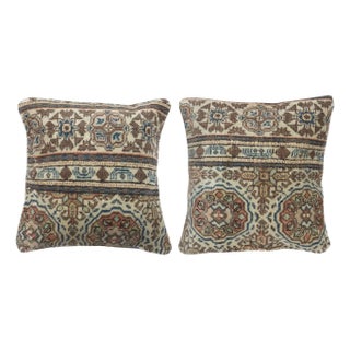 16"x16" SET OF 2 - Turkish Cushion Covers. Vintage Handmade Throw Pillows For Sale
