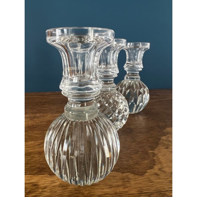 Mid-Century Modern 1960s Tozai Crystal Candleholders- Set of 3 For Sale - Image 3 of 12