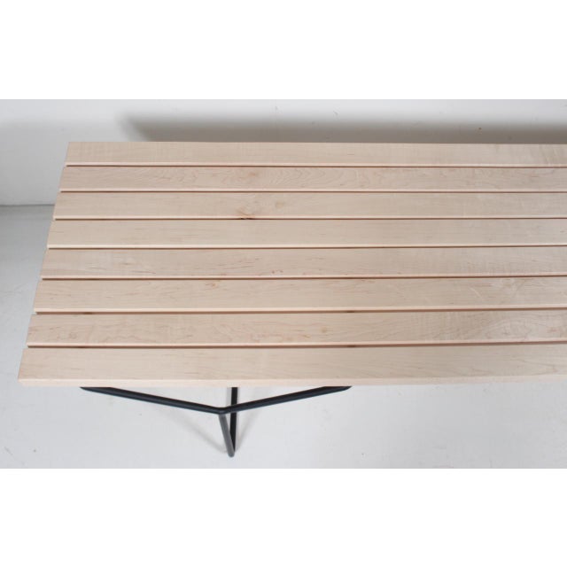 Attributed to Harry Bertoia for Knoll Birch & Black Iron Bench / Coffee Table C. 1970 For Sale - Image 13 of 18