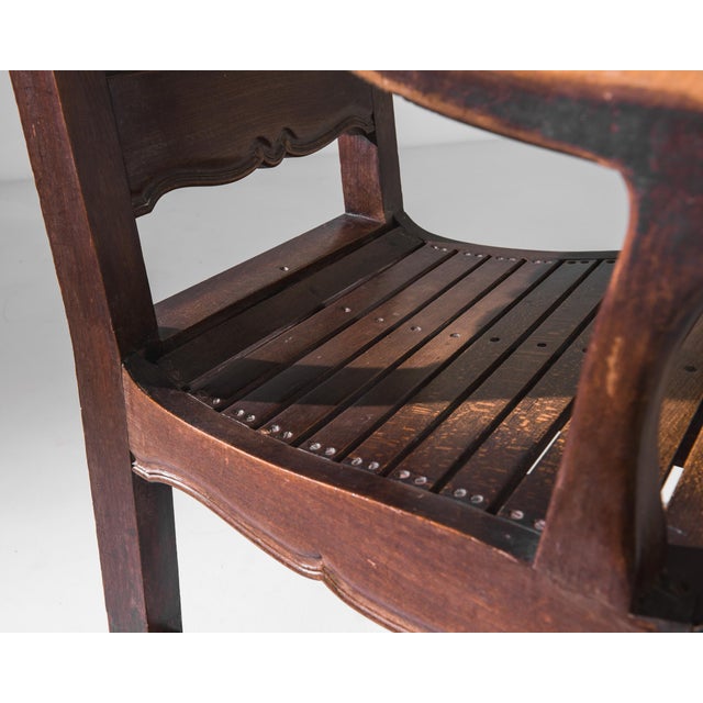 French 1900s French Wooden Armchair with Original Patina For Sale - Image 3 of 6