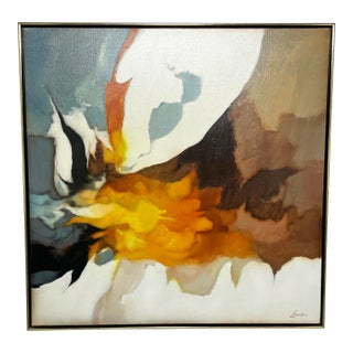 C. 1960s Large Abstract Painting by California Artist Robert Lawson For Sale