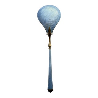 Mid 20th Century David Andersen Oslo Norway Sterling Silver Gilt Blue Guilloche Enamel Large Serving Spoon, Post-1940 For Sale
