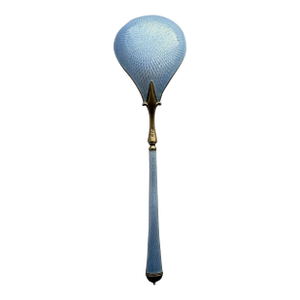 Mid 20th Century David Andersen Oslo Norway Sterling Silver Gilt Blue Guilloche Enamel Large Serving Spoon, Post-1940