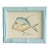 Original Handpainted Blue Fish Painting in a Hand-Painted Frame For Sale