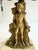 Ornate 3 arm Girandole with a marble and cast brass figural base featuring a soldier in uniform.