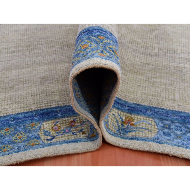 Textile 1940 Ash Gray Antique Chinese Inspired Open Field Wool Hand Knotted Rug 9'1"x12'1" For Sale - Image 7 of 11