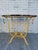 Metal Hollywood Regency Rene Drouet Style Gilt Iron Table With Mirrored Glass Top - Pair For Sale - Image 7 of 10