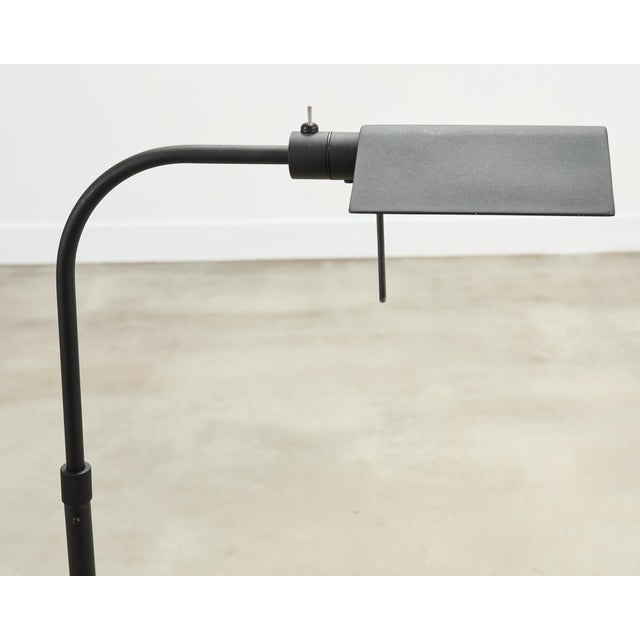 Modern Style Brushed Steel Adjustable Pharmacy Floor Lamp For Sale - Image 4 of 18